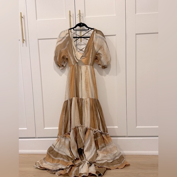 ASOS Tiered Voile Maxi Dress with Front Tie | Size M - Picture 3 of 4